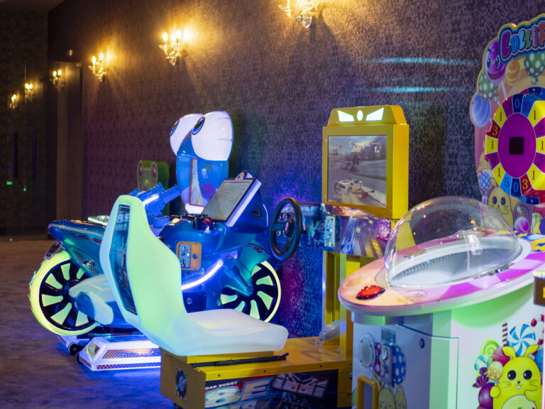 Arcade games in the games room at Premier Luxury Mountain Resort, Bansko
