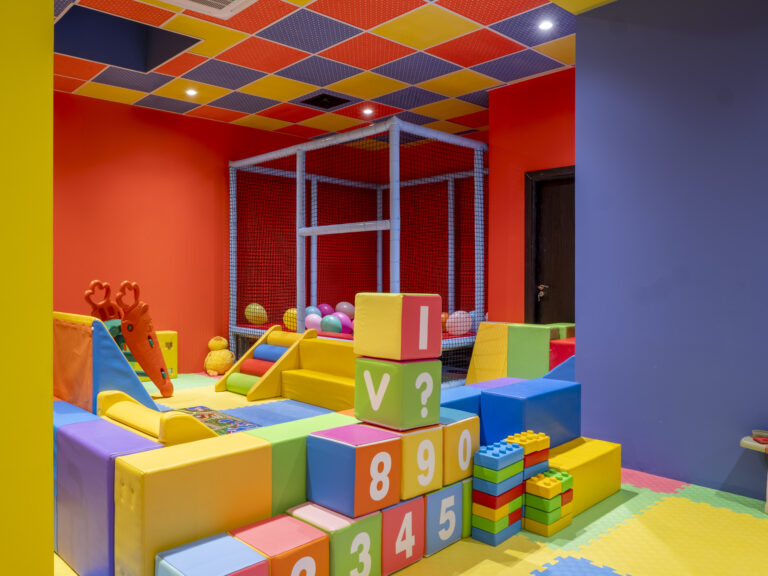 Kids’ club with soft blocks and play house at Premier Luxury Mountain Resort, Bansko