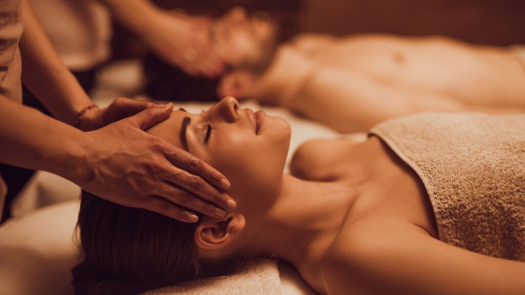 Relaxing face massage in the spa at Premier Luxury Mountain Resort, Bansko