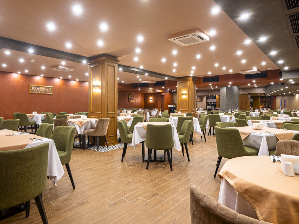 Elysium Restaurant dining hall at Premier Luxury Mountain Resort, Bansko