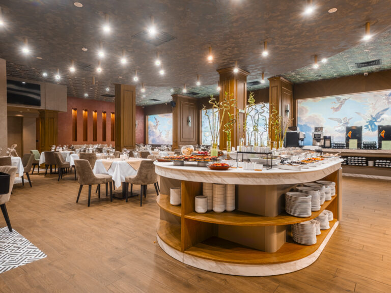 Elysium Restaurant dining hall at Premier Luxury Mountain Resort, Bansko