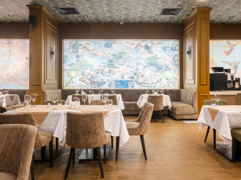Elysium Restaurant dining hall at Premier Luxury Mountain Resort, Bansko