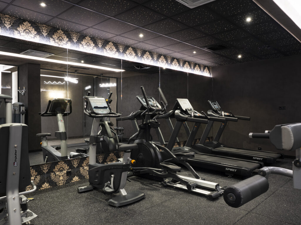 Fitness centre with modern gym equipment at Premier Luxury Mountain Resort, Bansko