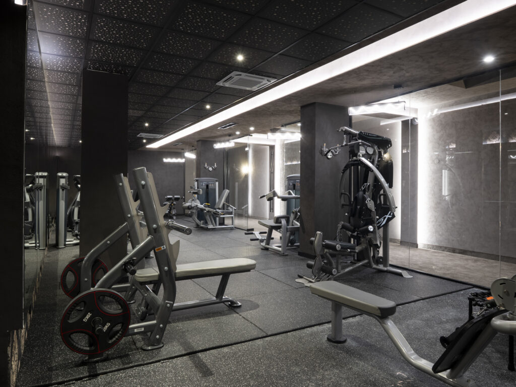 Fitness centre with modern gym equipment at Premier Luxury Mountain Resort, Bansko