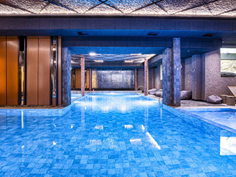 Indoor heated swimming pool in the spa at Premier Luxury Mountain Resort, Bansko