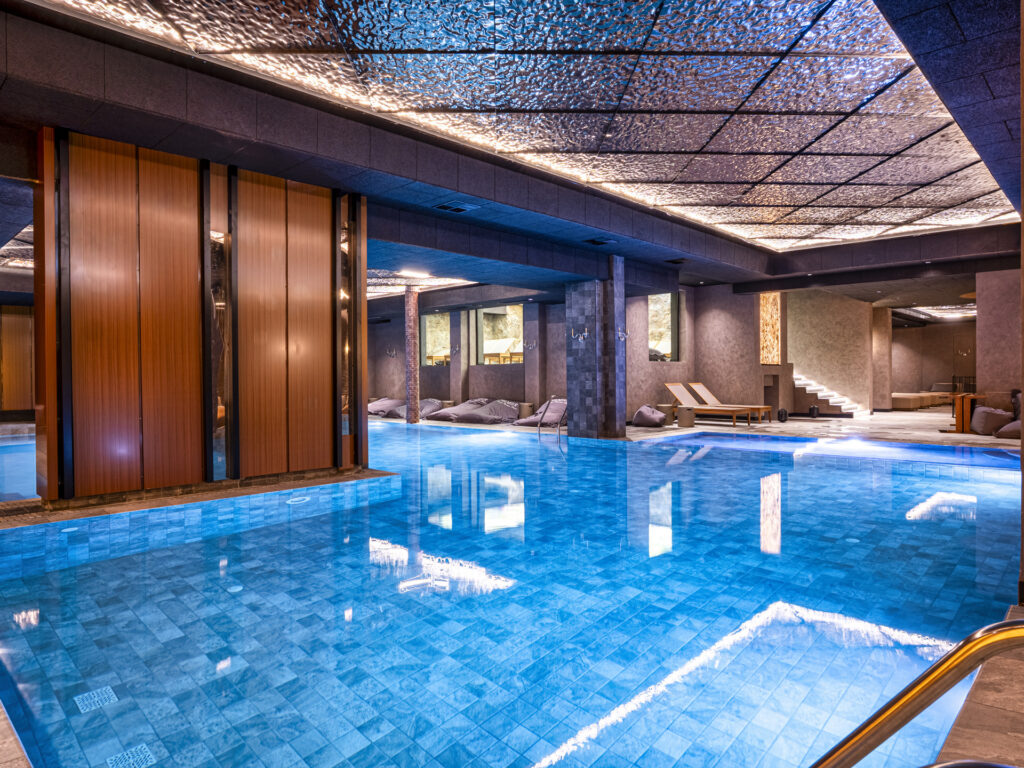 Indoor heated swimming pool in the spa at Premier Luxury Mountain Resort, Bansko