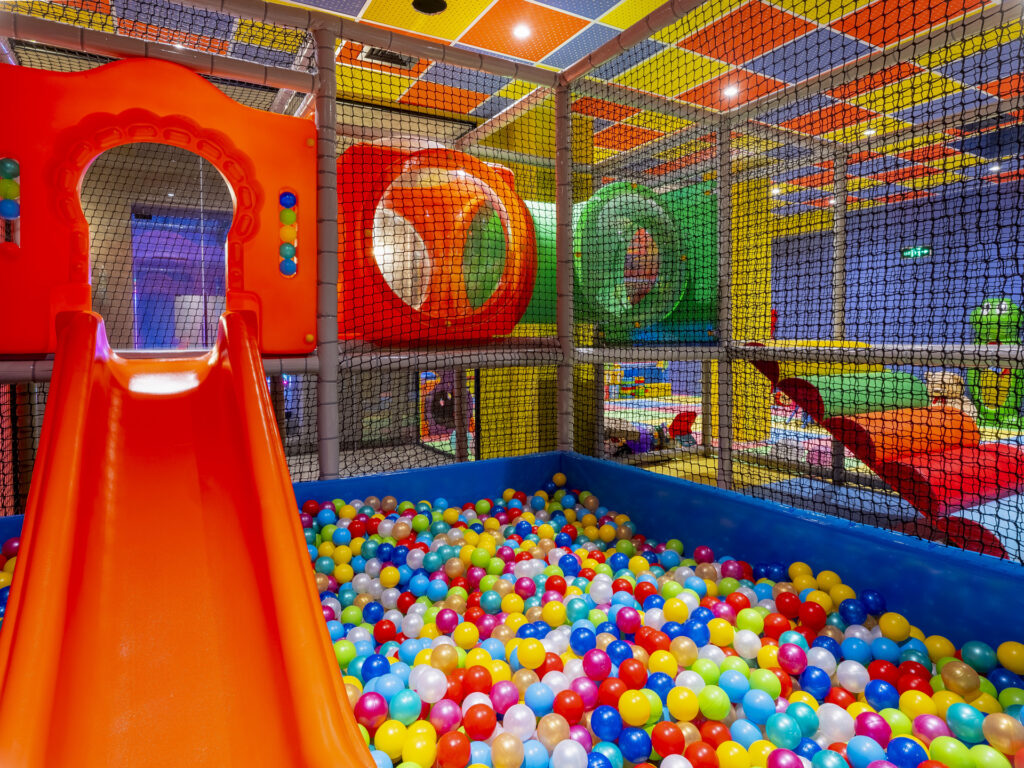 Ball pit and soft play maze in the kids' club at Premier Luxury Mountain Resort, Bansko