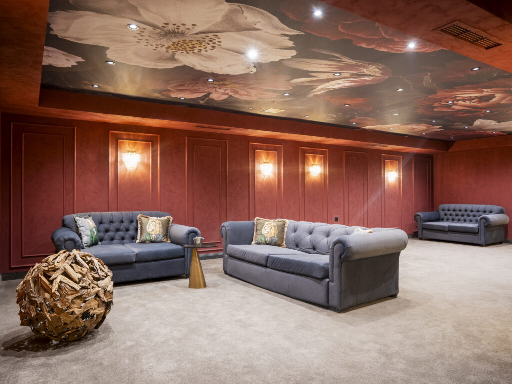 Elegant lounge with chesterfield sofas at Premier Luxury Mountain Resort, Bansko