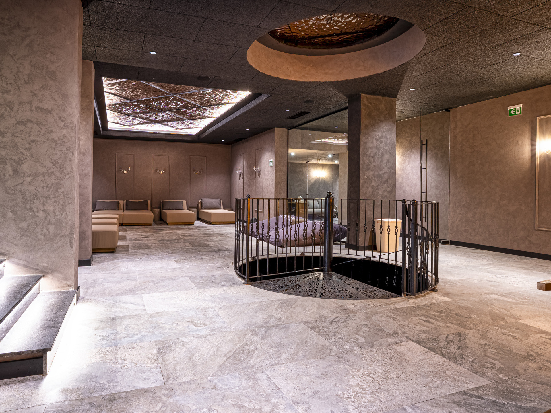 Spa relaxation zone with loungers at Premier Luxury Mountain Resort, Bansko