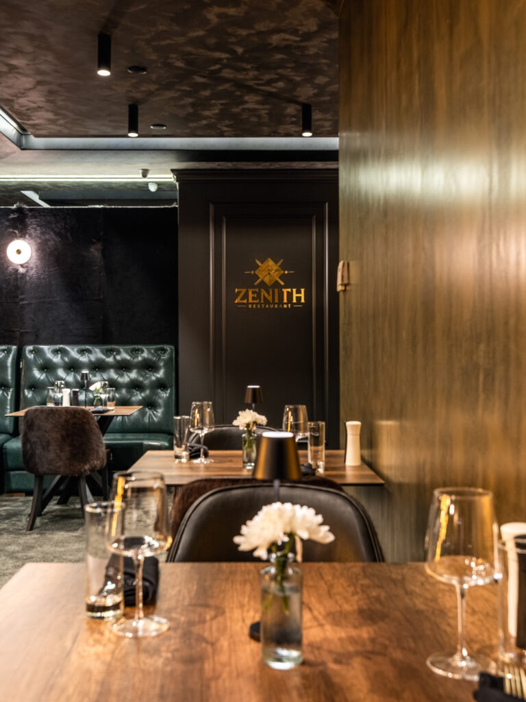 Entrance to Zenith restaurant at Premier Luxury Mountain Resort, Bansko