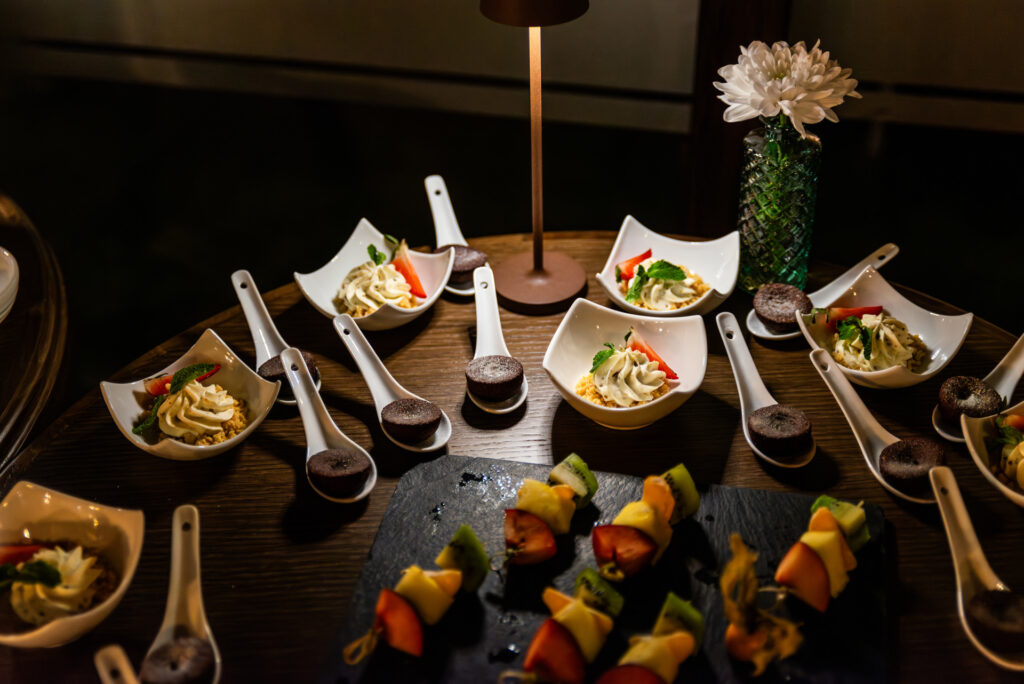Appetizers and desserts at Zenith Restaurant at Premier Luxury Mountain Resort, Bansko